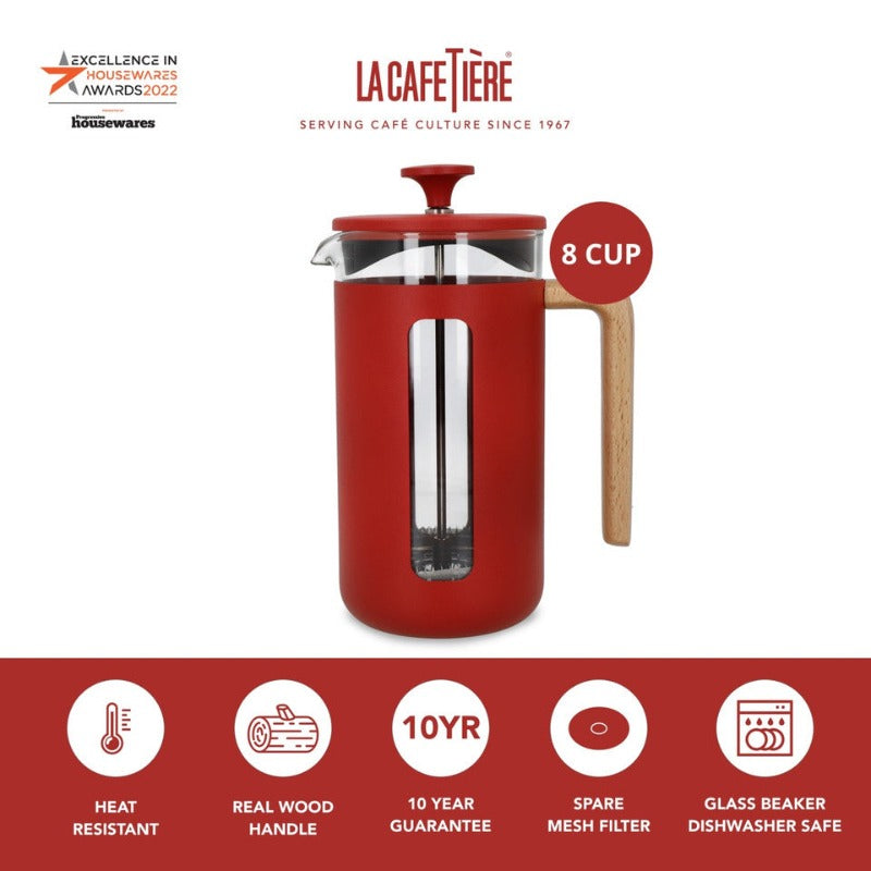 La Cafetiere Pisa Cafetiere 8 Cup Red (7174500712506)