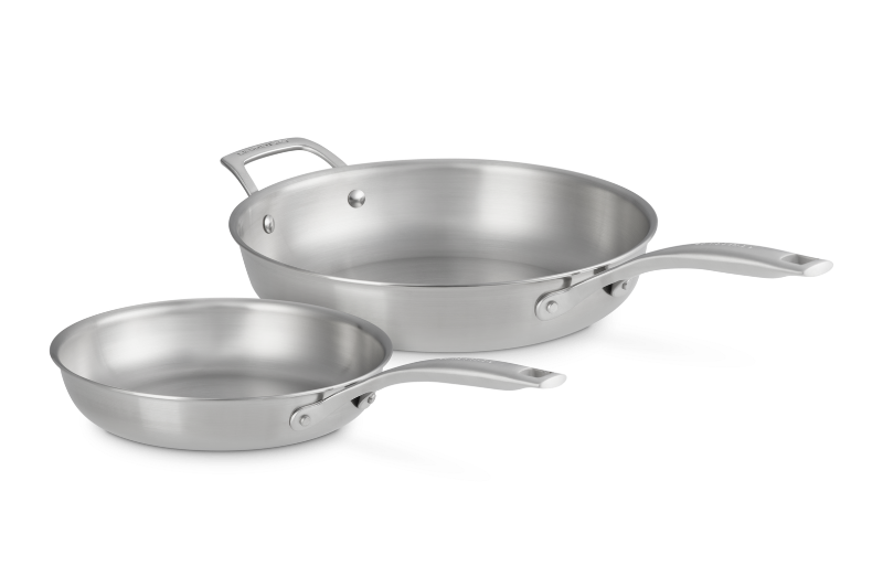 Le Creuset 3-ply Essentials Fry Pan Set 24 + 28cm Uncoated