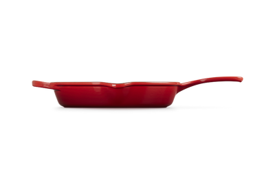 Red frying pan on a white background