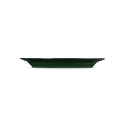 Rectangular dark green plate on a white background