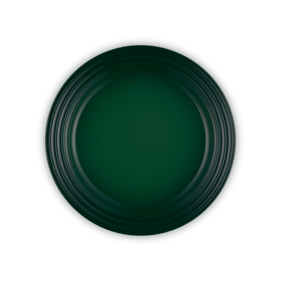 Green plate on a white background