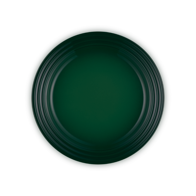 Green plate on a white background