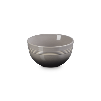 Gray ceramic bowl on a white background
