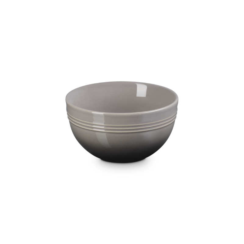 Gray ceramic bowl on a white background