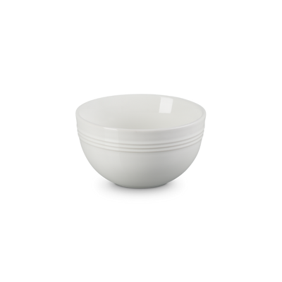 White ceramic bowl on a white background
