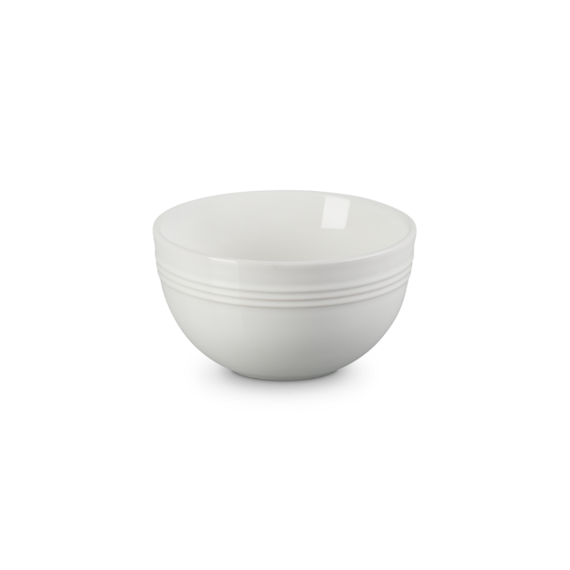 White ceramic bowl on a white background