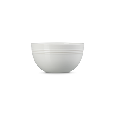 White ceramic bowl on a white background