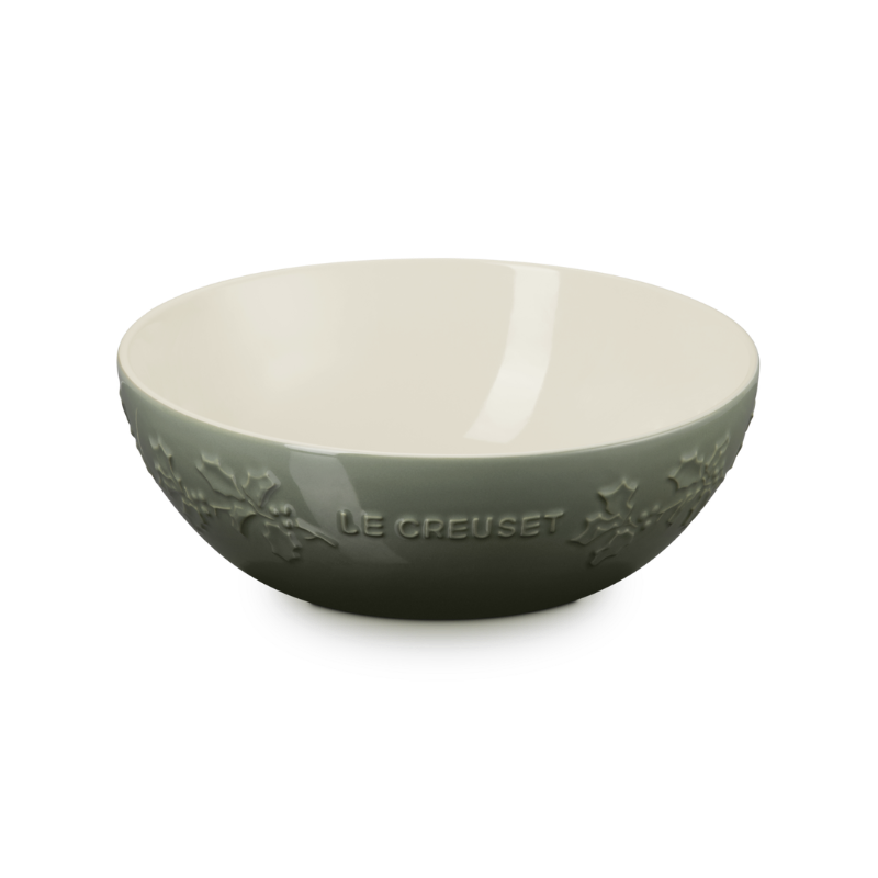 Green ceramic bowl with &