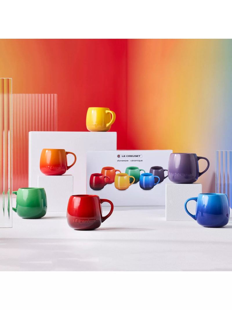 Le Creuset Stoneware Rainbow Set of 6 Coupe Mugs 320ml