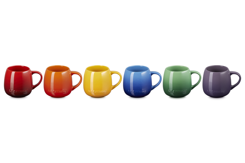 Le Creuset Stoneware Rainbow Set of 6 Coupe Mugs 320ml