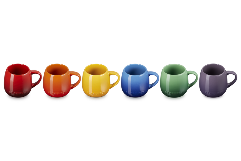Le Creuset Stoneware Rainbow Set of 6 Coupe Mugs 320ml