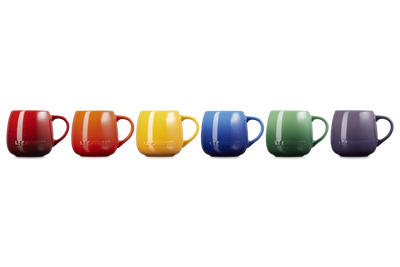 Le Creuset Stoneware Rainbow Set of 6 Coupe Mugs 320ml