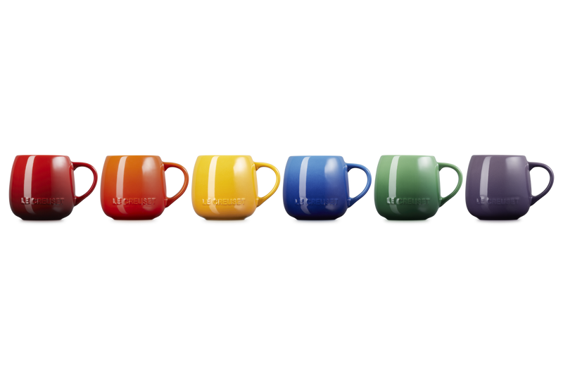Le Creuset Stoneware Rainbow Set of 6 Coupe Mugs 320ml