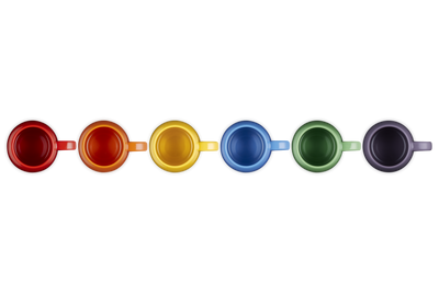 Le Creuset Stoneware Rainbow Set of 6 Coupe Mugs 320ml