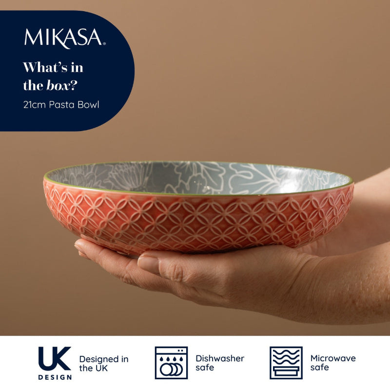 Mikasa Leaf & Geometric Stoneware Pasta Bowl (15080509997434) (15087298740602) (15087308079482) (15087313387898) (15087326986618)