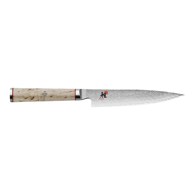 Knife with a wooden handle on a white background