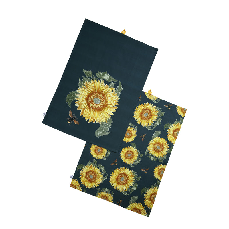 RHS Sunflower Tea Towels Navy (Set of 2) (261245) (7135053971514)