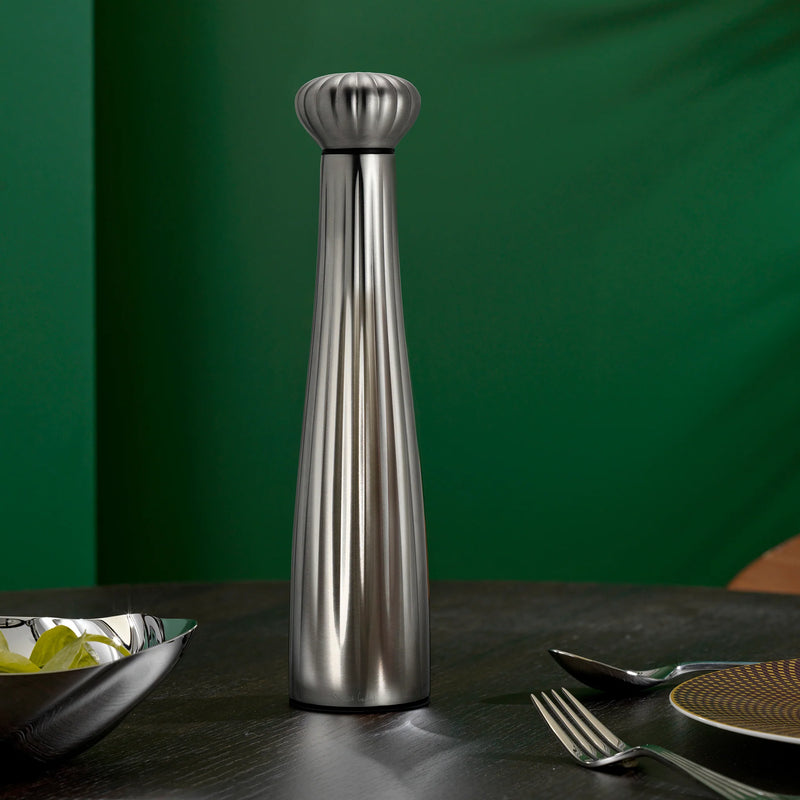 Robert Welch Palm Satin Pepper Mill Large Stainless Steel & Black