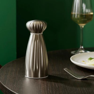 Robert Welch Palm Satin Salt Mill Medium Stainless Steel & White