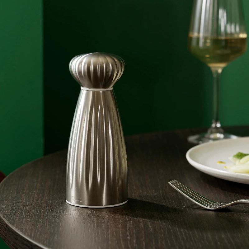 Robert Welch Palm Satin Salt Mill Medium Stainless Steel & White