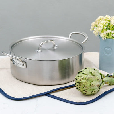 Samuel Groves Classic Stainless Steel Triply Sautepan with Side Handles & Lid 26cm (361301) (7208840691770)