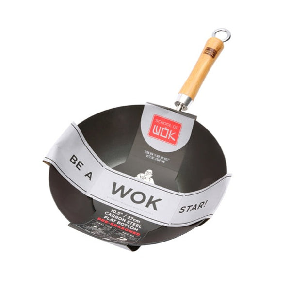 School of Wok Pre-Seasoned Wok 10.5 inch Flat Base (7076923015226)