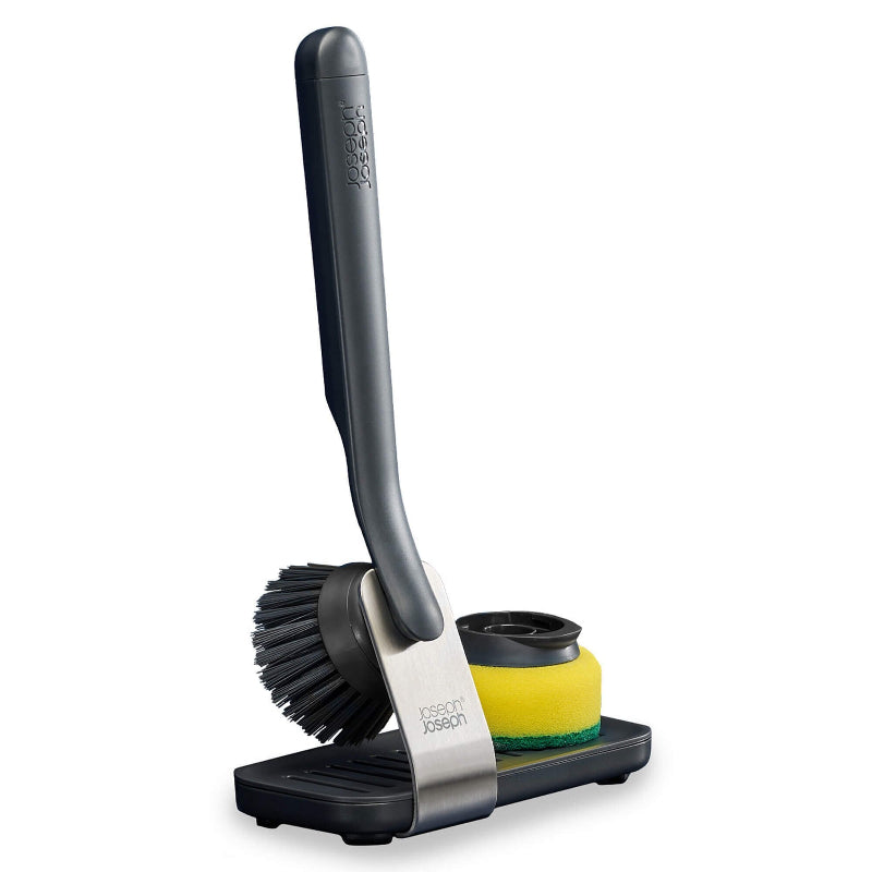 Dishwashing brush set with holder on a white background