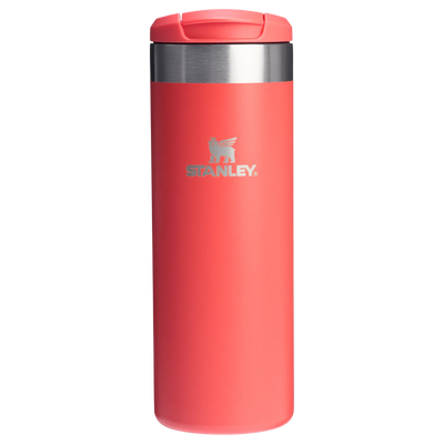 Red Stanley insulated tumbler on a white background