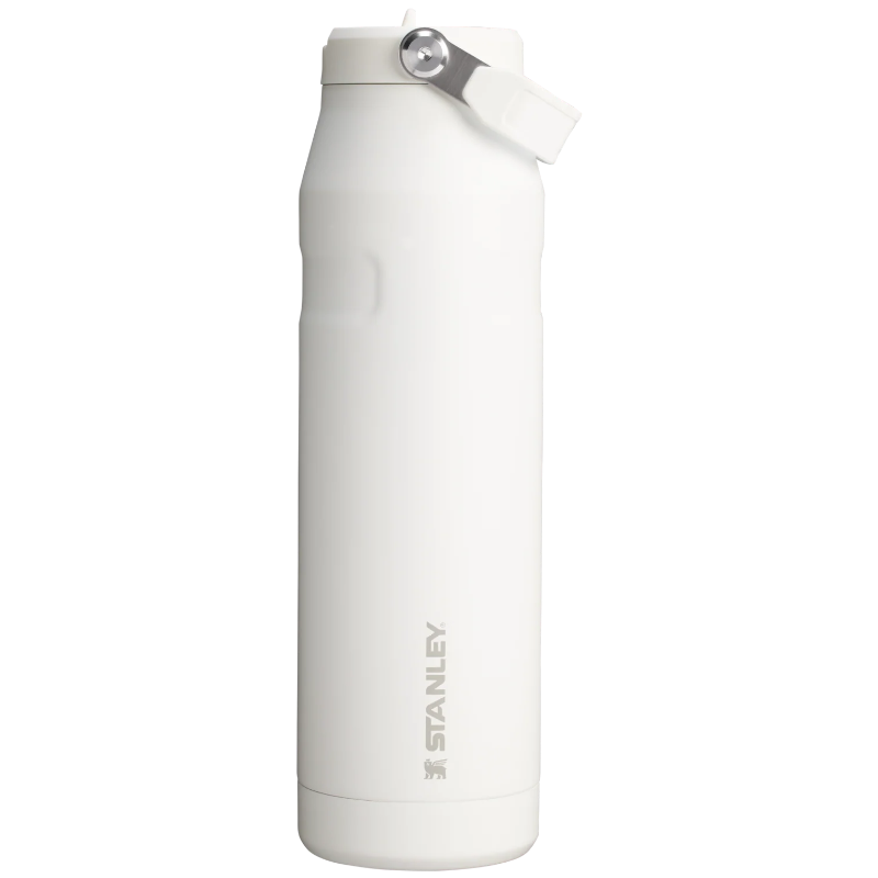 White Stanley water bottle on a white background