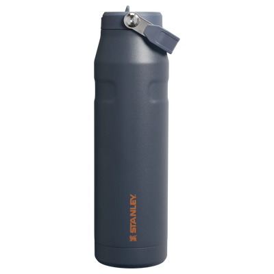Gray Stanley water bottle on a white background