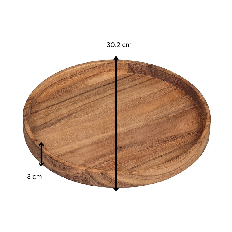 Tala Round Tray / Platter in Natural Acacia (15067768586618)