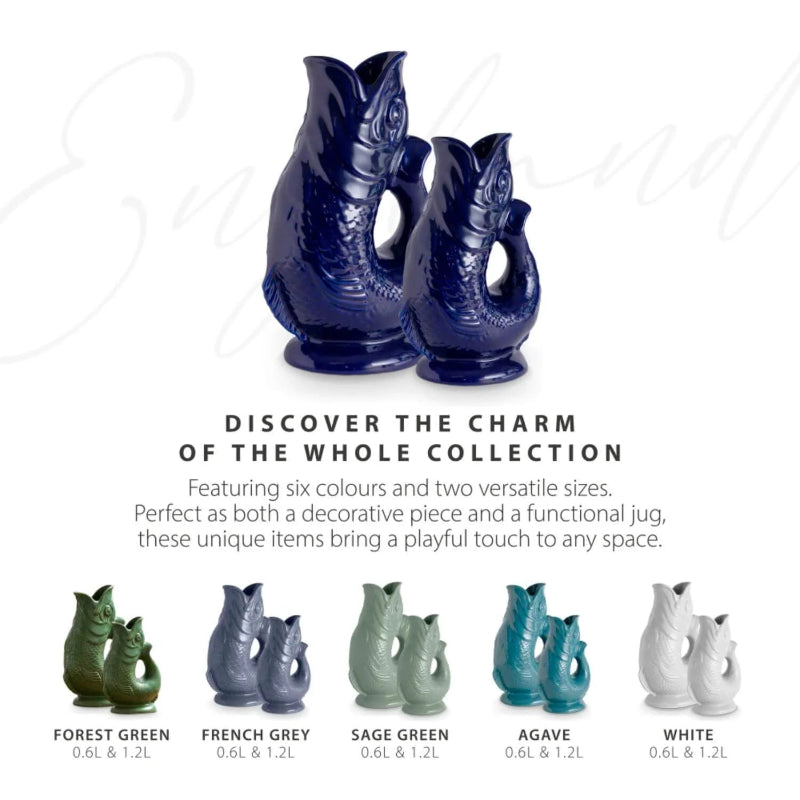 Wade Earthenware Fish Gluggle Jug Large (15160107073914) (15160272912762)