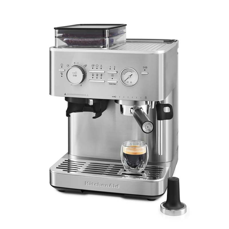 KitchenAid Semi Automatic Espresso Machine with Burr Grinder Stainless Steel (7356562440250)