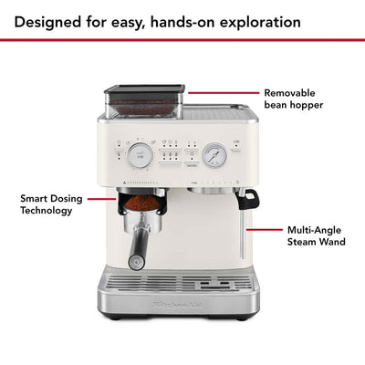 KitchenAid Semi Automatic Espresso Machine with Burr Grinder Porcelain (14806605332858)