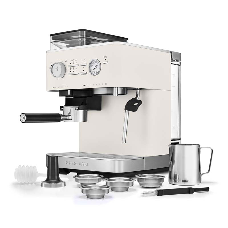 KitchenAid Semi Automatic Espresso Machine with Burr Grinder Porcelain (14806605332858)