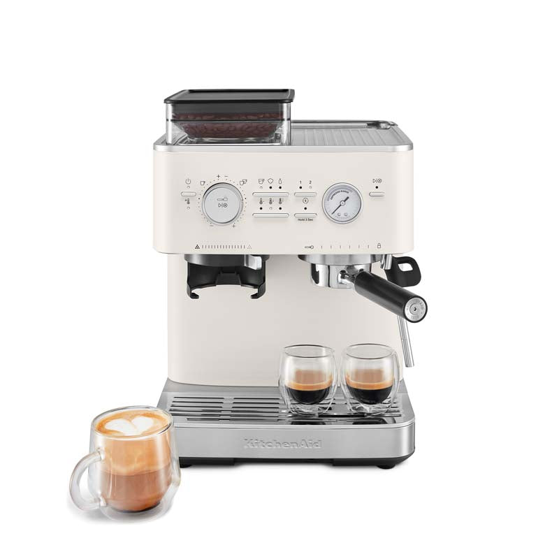 KitchenAid Semi Automatic Espresso Machine with Burr Grinder Porcelain (14806605332858)