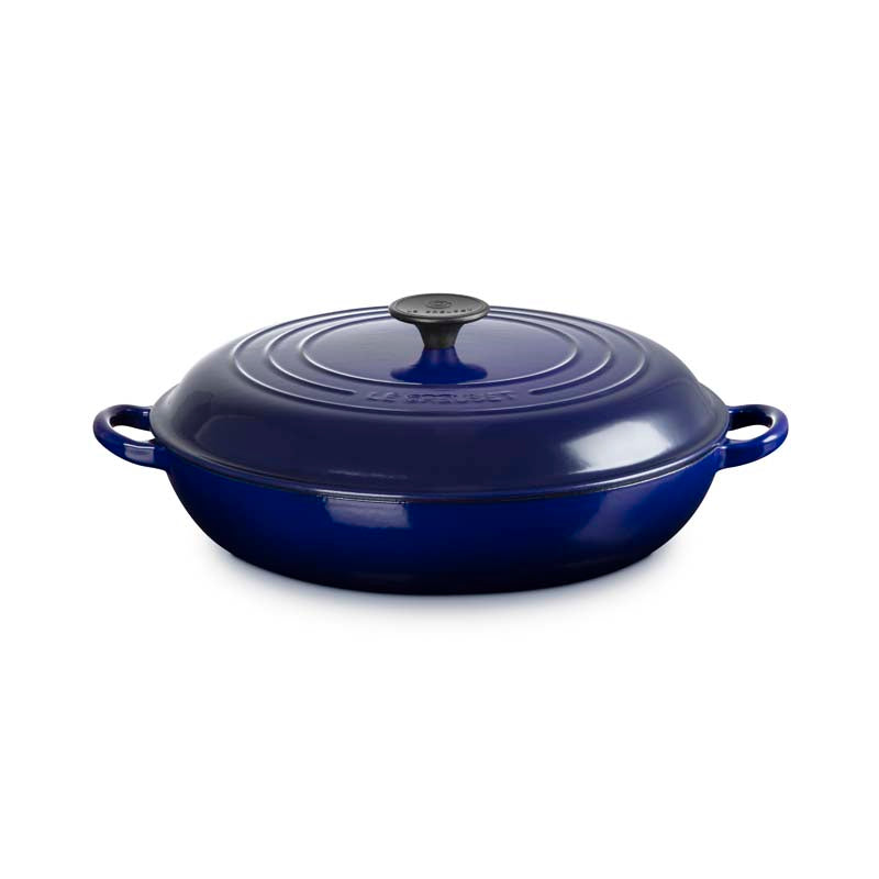 Le Creuset Classic Cast Iron Shallow Casserole 30cm Indigo (14849977516410)