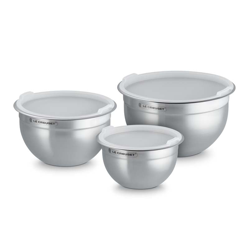 Le Creuset Stainless Steel Mixing Bowls (Set of 3) (7085530284090)