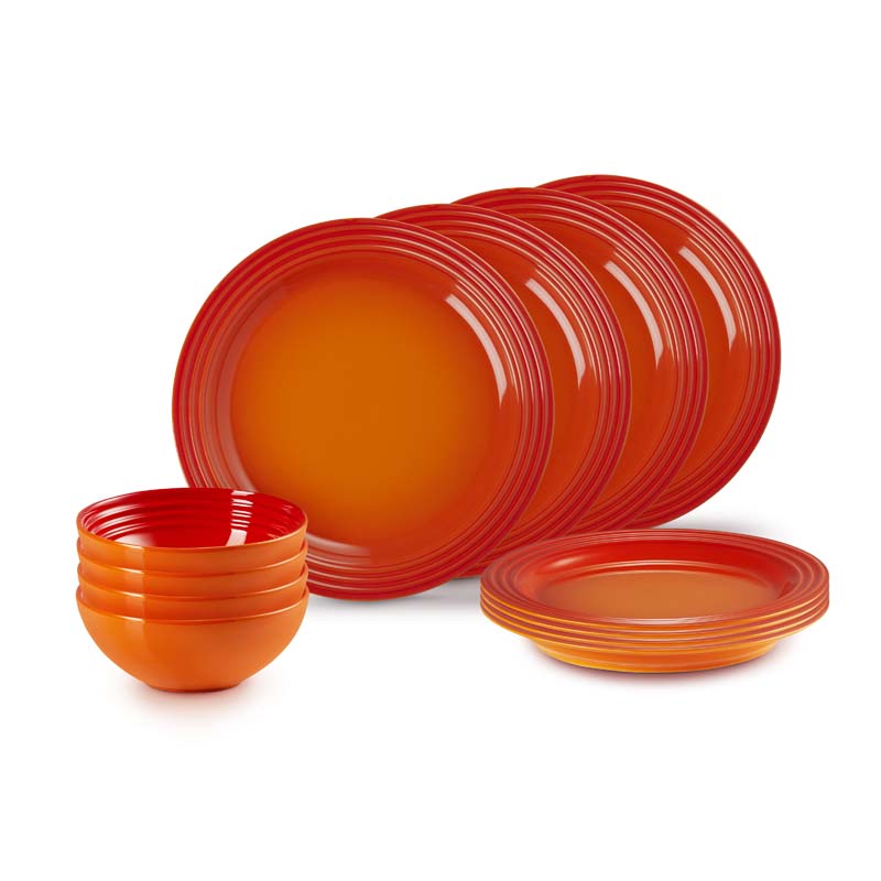 Le Creuset Stoneware 12 piece Dinnerware Set (7354930069562)