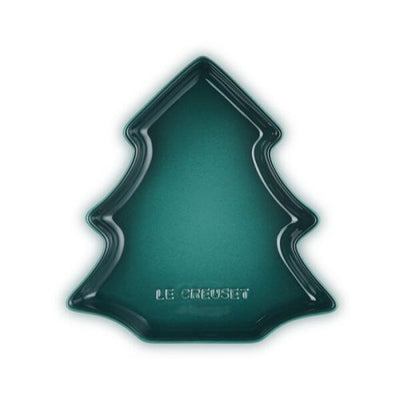 Le Creuset Stoneware Christmas Tree Plate 19cm Dark Green (7135056134202)