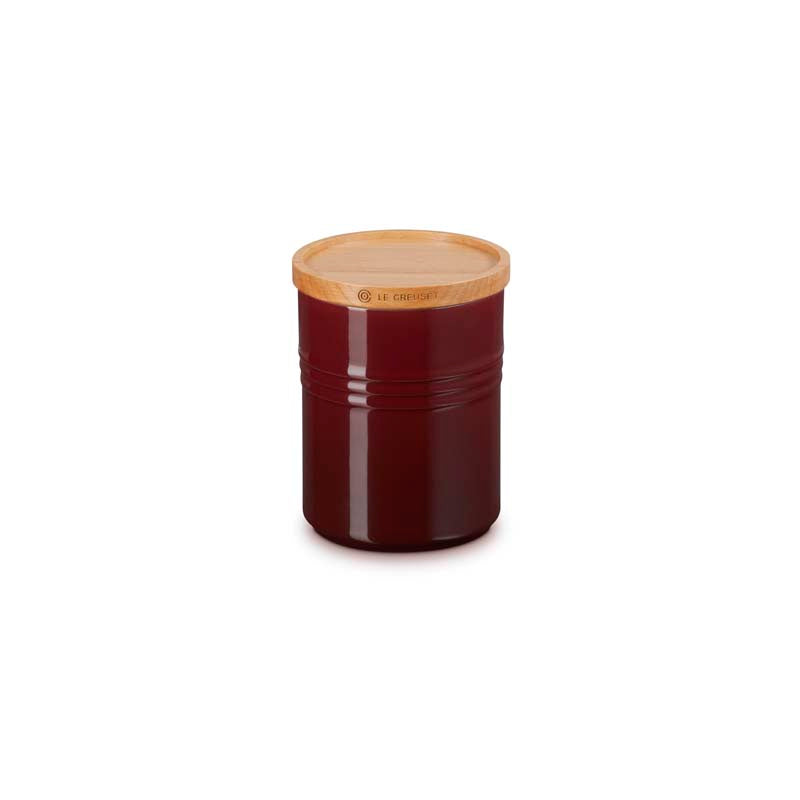 Le Creuset Stoneware Medium Storage Jar with Wooden Lid Rhone (7174408372282)