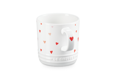 Le Creuset Stoneware Mug White with Hearts 350ml (7085530316858)