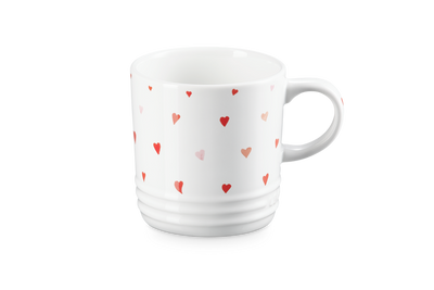 Le Creuset Stoneware Mug White with Hearts 350ml (7085530316858)