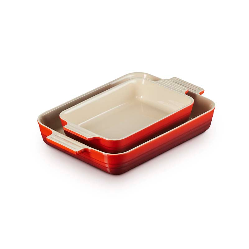 Le Creuset Classic Stoneware Rectangular 2-Piece Oven Dish Set 25/32cm (7354930266170)