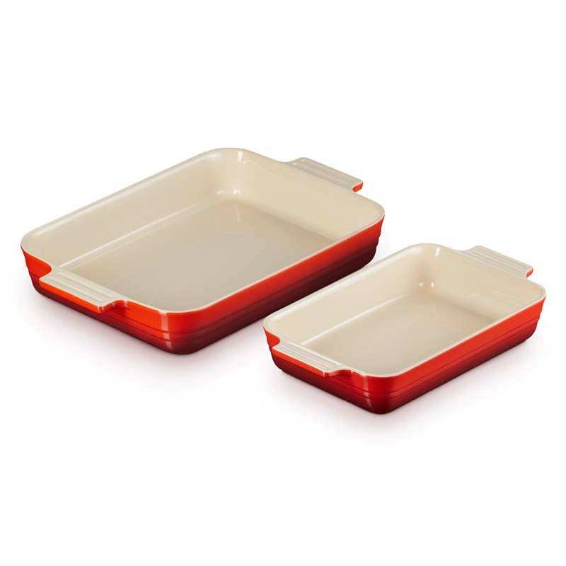 Le Creuset Classic Stoneware Rectangular 2-Piece Oven Dish Set 25/32cm (7354930266170)