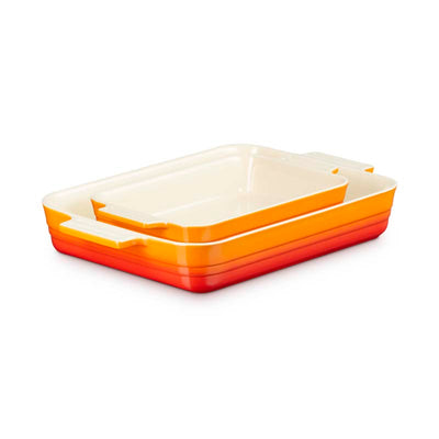 Le Creuset Classic Stoneware Rectangular 2-Piece Oven Dish Set 25/32cm (7354930266170)