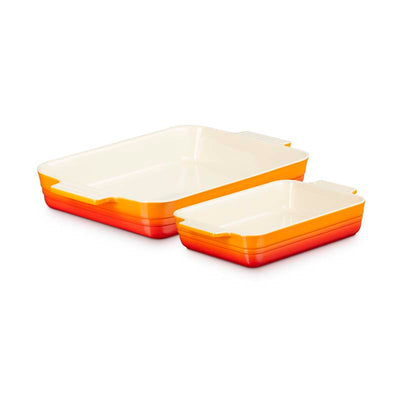 Le Creuset Classic Stoneware Rectangular 2-Piece Oven Dish Set 25/32cm (7354930266170)