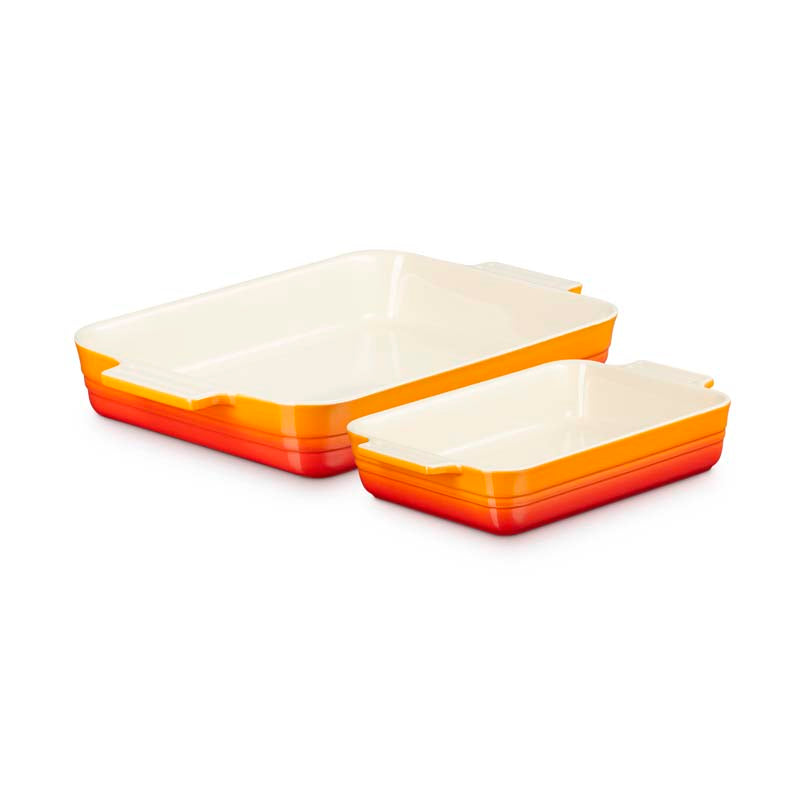 Le Creuset Classic Stoneware Rectangular 2-Piece Oven Dish Set 25/32cm (7354930266170)