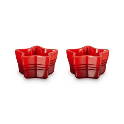 Le Creuset Stoneware Stackable Star Ramekin Cerise (Set of 2) (7135056101434)