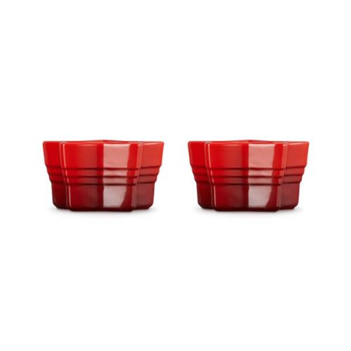 Le Creuset Stoneware Stackable Star Ramekin Cerise (Set of 2) (7135056101434)